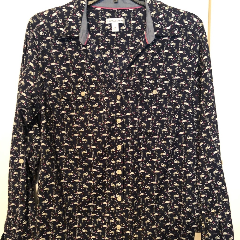 Navy long sleeve shirt with Swan motif